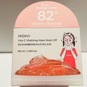 Midha Vita C Vitalizing Mask Wash Off - Pink Korean Skincare Vegan NWT